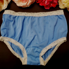 Vintage ILGWU Blue Nylon Panties Briefs Deadstock 60s-70s UNION Medium / 13 JR picture