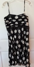 NWT Ann Taylor Special Event Black Polka Dot Strap Dress - size 8P picture