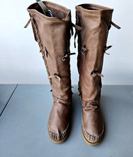 LdiR - L'Artigiano di Riccione Womens Soft  Leather Beige Knee Boots Sz 10.5 picture