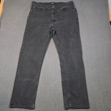 Lee Premium Select Regular Fit Jeans Mens 38x32 Black Faded Straight Leg 2001952 picture