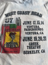 Vintage 1987 Grateful Dead Lot Shirt Single Stitch Large Skeleton Smoking Joint picture