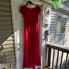 JS Collections Red Dress with swoop backing picture