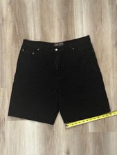 Vintage Route 66 Black Denim Jean Shorts Mens Size 38 Baggy Jorts Y2K Skater picture