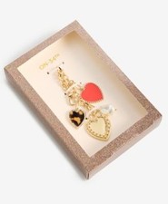 New On 34th Macy's Boxed Handbag Heart Charms  Gift Set Gold picture