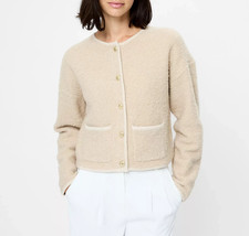 French Connection  Effie Boucle Round Neck Cardigan MSRP $158 picture