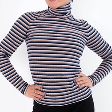 Madewell Striped Ribbed Knit Turtleneck Top picture