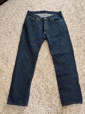 3sixteen CS-100xk Classic Straight Men’s Jeans Rinsed Indigo Kibata 32 (32x27.5) picture