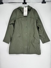 Lululemon Into The Drizzle Jacket Long Rain Coat Womens 10 Waterproof Hooded picture