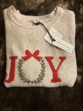 Cupcakes and Cashmere Christmas Sweater Oatmeal Tan Sz Medium  NWT picture