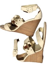 Hermes Heels 39.5 Wedge Sandals Pumps Ivory Tortoise Buckle High Mules Booties picture