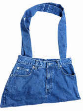 👖 Handmade Upcycled GAP Jeans Denim Tote Purse 3 Pockets One of a Kind picture