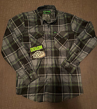 Dixxon Flannel Deegan Ghost Ride Plaid Long Sleeve Button-Up Men’s Sz S picture