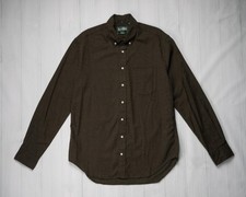 Gitman Vintage $275 NWT Olive Green Classic Flannel Shirt Button Down Collar L picture