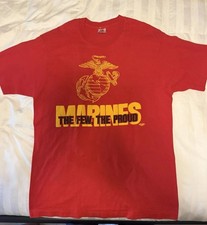 NOS US Marine Corp 1980s Single Stitch XL Red “The Few The Proud Marines” Rare picture