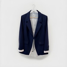 Favorite Daughter Womens The Kelly Blazer Twilight Blue Lined Notch Lapel Size L picture