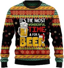 Its The Most Wonderful Time For A Beer Ugly Christmas Sweater Funny Sweatshirt picture