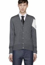 Rare Moncler Gamme Bleu Maglia Tricot Cardigan XL Gray 100% Virgin Wool picture