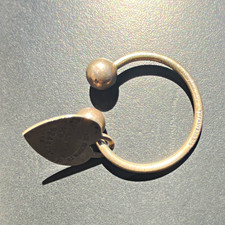 Tiffany & Co. Return to Tiffany Heart Tag Silver Keyring w/ Logo Accent picture