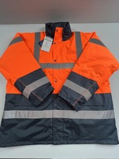 New Portwest Coat Mens 3XL Orange Hi Vis Reflective Parka Insulated Workwear picture