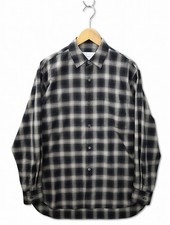 ssstein 2026AW ST1655 Cotton Viscose Oversized Long Sleeve Ombre Check Shirt S picture