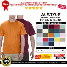 AAA Alstyle AL1301 Unisex Plain Short Sleeves Heavyweight Casual Blank T-Shirt picture