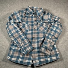 Highway 21 Shirt Jacket Mens Large Blue Flannel Aramid fiber Motorcycle Riding picture