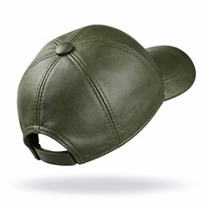 Leather Baseball Cap Hat – 100% Genuine Orange Leather Hat, Limited Edition picture