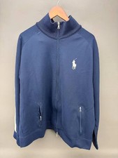VTG Polo Ralph Lauren Mens Blue Full Zip Mock Neck Big Pony Track Jacket Sz 2XL picture