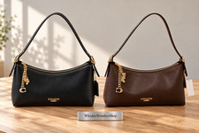 COACH Emeilia CFO89 Black Natural Grain Nappa Leather Shoulder Bag Small Outlet picture