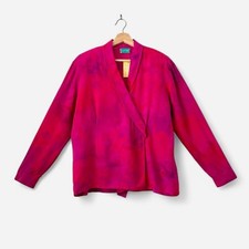 $168 NWT Upcycled Handmade 100% Silk Blouse OOAK Artsy Maximalist Dopamine M/L picture