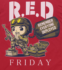 RED Friday Remember Everyone Deployed Trump 250 USA Patriotic Military T-Shirt picture