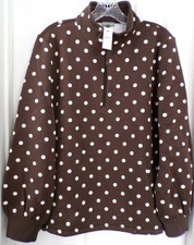 NWT NEW T BY TALBOTS LARGE COZY FLEECE POLKA DOT HALF ZIP PULLOVER TOP $99.50 picture