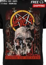 Slayer South Of Heaven Vintage Thrash Metal Album Black Cover Graphic Tee picture
