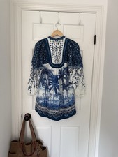 NWT AUTH FARM RIO Off-White Palm Tree Beach MINI DRESS XXS new with tags picture
