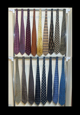 Mixed Brands Men's Silk Geometric Neck Tie Lot w/ Logo Accents, 15 pcs picture