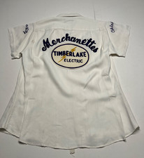 True Vintage Bowling Shirt Women Chain Stitch King Louie 60s Oklahoma Size Sm 32 picture