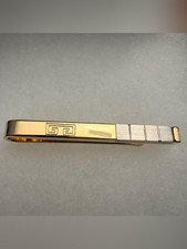 Vintage GIVENCHY 4G Two-Tone Gold & Silver Tie Bar Clip Paris Designer picture