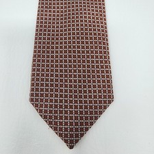 Byron British Style Brown Micro Check Silk Tie Handmade Italy Jacquard Preppy picture