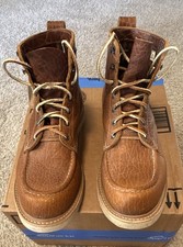 Truman Upland Boot Moc Toe Men’s Work Brown Leather Lace Up Ankle 10D picture