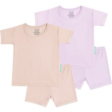 PurComfy Bamboo Pajama Set Blush and Lilac Size 3T Toddler Baby Girl NWT 2pc NEW picture