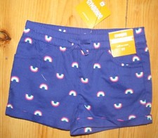 Gymboree Girls 3T Shorts Purple Rainbow Print Pull On Elastic Waist NEW picture