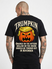 (On BACK) Halloween Anti Trumpkin Orange On The Outside Hollow Inside T-Shirt picture