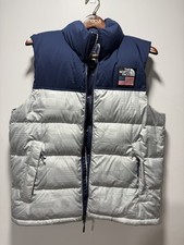 RARE The North Face OLYMPIC Nuptse Vest Mens L Gorpcore 700 Down Navy Grey picture