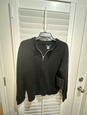 Lark & Grey Quarter-Zip Sweater Size L Black picture