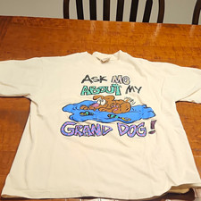 P.K. Collectibles Vintage 1990s L White Grand Dog Graphic Crew Neck Tee picture