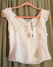Danielle Guizio NEW Paloma Lace Top Women's Medium M NWT picture