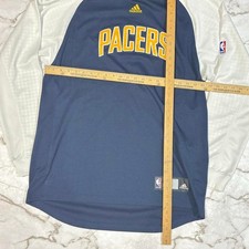 Vintage Adidas Indiana Pacers NBA Long Sleeve Shooting Shirt Navy Blue L Tall picture