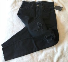 NEW Joe's High Rise Skinny Ankle Black Jeans Flawless Distressed NWT Wmns sz 27 picture