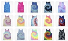 Colortone Tie Dye Tank Top Sleeveless T-Shirt Adult Unisex S-3XL Cotton picture