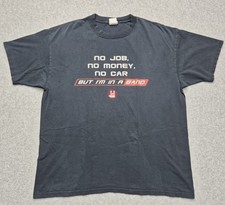 Vintage Tee Jays T-Shirt XXL Black 100% Cotton Graphic Print USA Made Band 90s picture